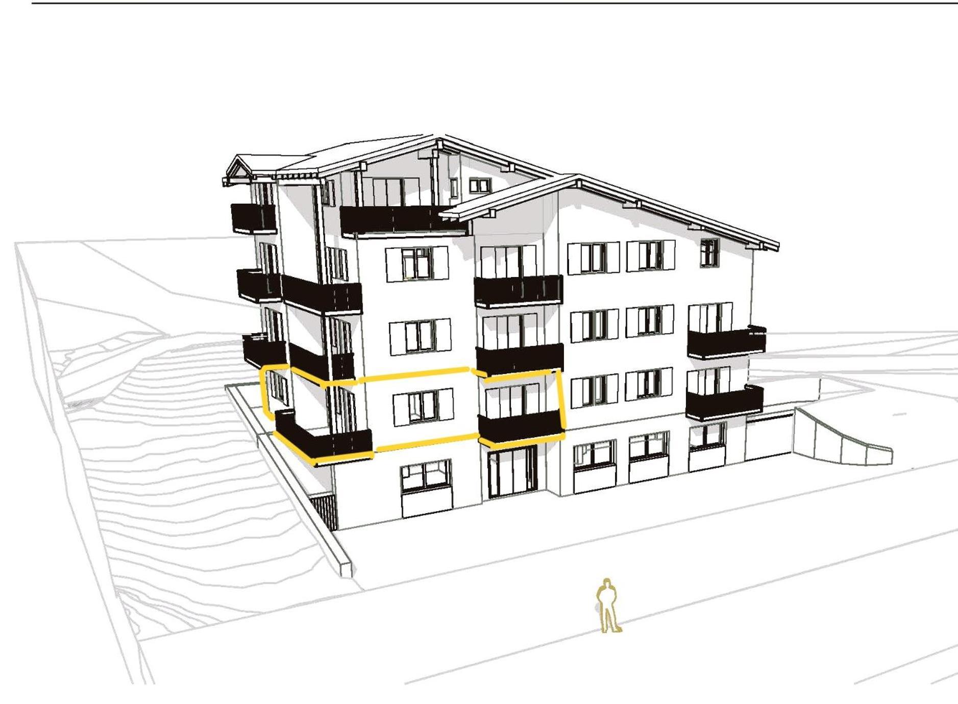 Appartamento con 2 Camere da Letto e con Vista Montagna